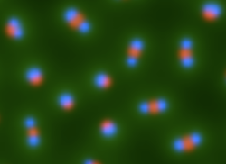 Structurally complex entities in a reaction-diffusion system